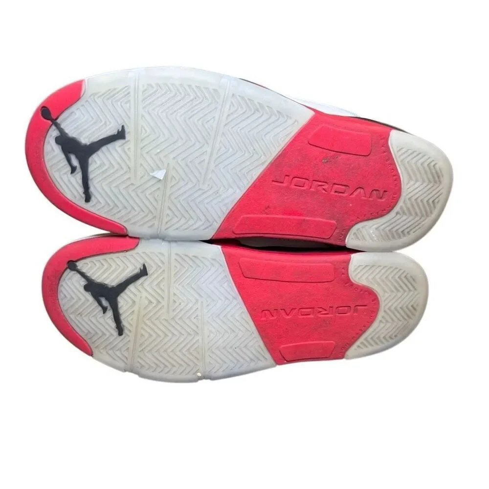 Nike Air Jordan 5 Retro Fire Red Black Tongue HQ7979-101 Preschool Size 2.5 Y